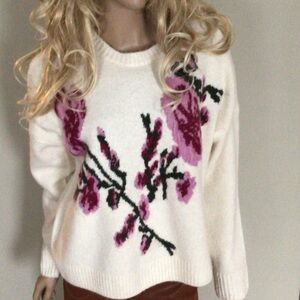 Ted Baker Cream and Purple Sweater